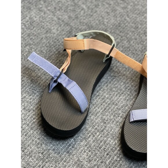 Teva Women Size 10 Flatform Universal Sandals Black Multi Pastel Color Block NEW - Picture 11 of 12